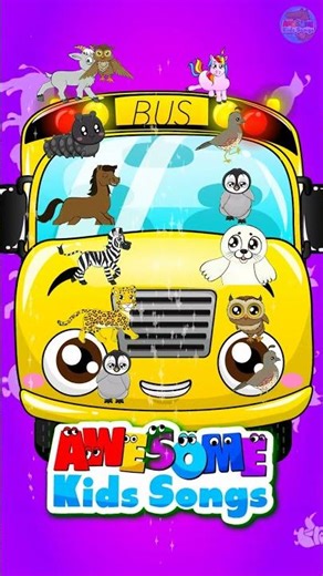 Colorful Animals Ride the Bus 🌈 Beautiful Kids Video!