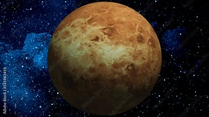 Planet Venus orbiting in 4K, solar system, 3D animation Stock Video