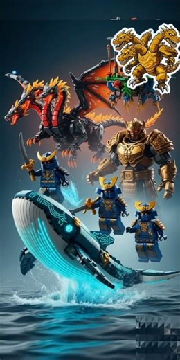 ربات LEGO 🤯✨ Whale → Dragon! 👀 صبر کن 😲 SUBSCRIBE 🚀#LEGO_ربات #EpicRobots #ViralShorts