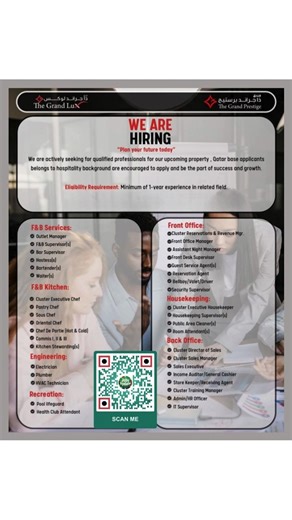 #GrandLuxHotelJobs #DohaHospitalityCareers #LuxuryHotelOpportunities #QatarJobOpenings #HospitalityProfessionals #onlinecommunity #CommunityEngagement #fblifestyle #personalgrowth #empowerment #success | Vacancy Dubai