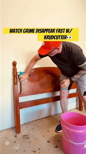 This Dirty Headboard Cleaned Up FAST 😳🪣| #krudcutter