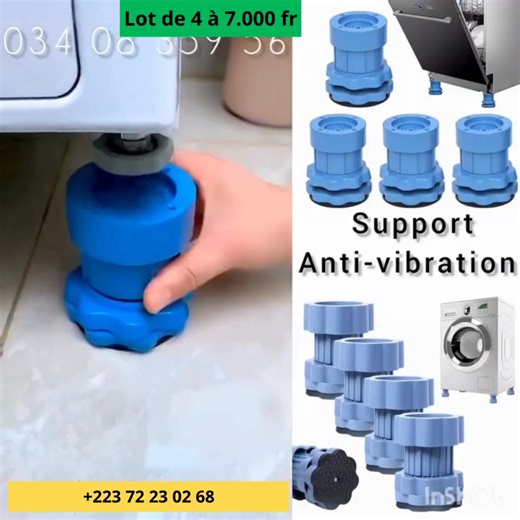 ✔️ Support anti-vibration pour machine à laver, table, frigo, tampon d'amortissement des vibrations réglables 1. Contrôle des vibrations: dites adieu à une laveuse ou une sécheuse instable avec nos coussinets anti-vibration. Réduisez les vibrations et le bruit tout en minimisant l'impact sur vos sols, murs et meubles. Profitez d'une expérience de lessive silencieuse et stable avec ces coussinets faciles à installer. 2. Performance antidérapante: Avec une conception à double couche en fibre de ré