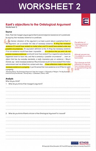 Kant’s Objection to the Ontological Argument