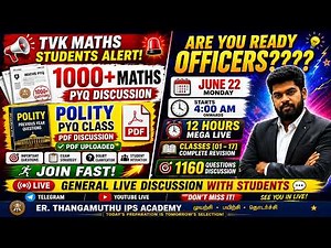 JUNE - 22 || TVK MATHS UPDATE || Free Maths Class Live
