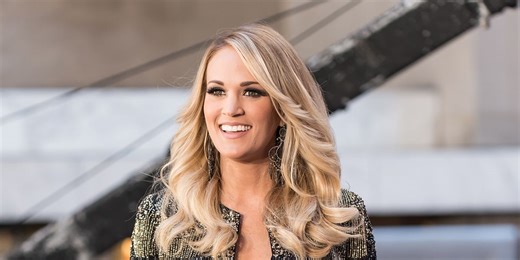 Carrie Underwood Stuns in a Gorgeous Green Dress for the CMA Country Christmas Special Promo Video