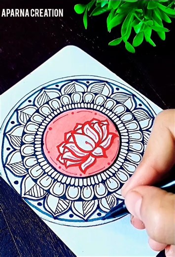 Easiest Lotus Mandala Art ✨🌸 #ytshorts #art #drawing #artist #trending #viral
