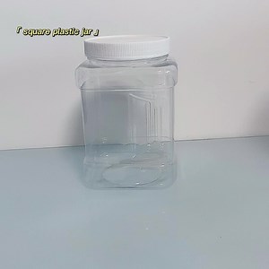 1 Gallon Plastic Storage Containers Jars with Grip Handles Half Gallon Empty Square Plastic Jars with Wide Mouth Lid
