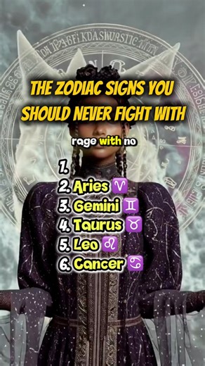The Zodiac Signs You Should Never Fight With 6. Cancer – emotional meltdown attack. 5. Leo – dramatic dominance. 4. Taurus – stubbornness as a weapon. 3. Gemini – verbal destruction. 2. Aries – rage with no brakes. 1. Scorpio – fights like it’s eternal punishment. #zodiacsigns #zodiac #cancer #leo #taurus #gemini #aries #scorpio #astrology #astro | Zodiac Signs