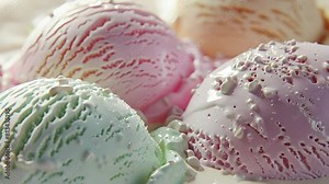 Close-up shoot of a tantalizing scoop of gourmet ice cream, focusing on the creamy texture,