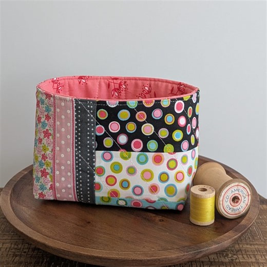 SMALL Reversible Quilted Fabric Storage Basket – Soft Organizer Bin for Crafting, Sewing, Home Decor, Accessories - Sweet Pink - Etsy