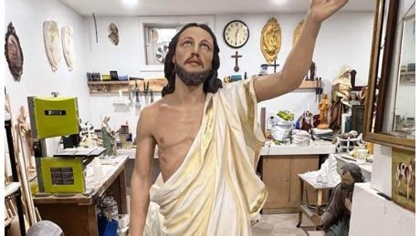 ‘Complete resurrection:' Artist restores Garfield’s century-old Christ statue for Easter