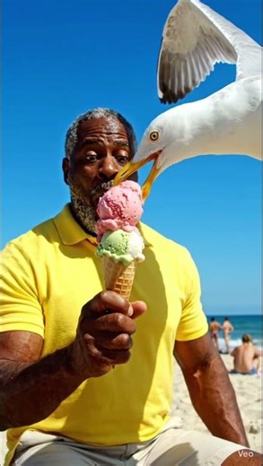 Seagull said "mine now" 🐦🍦