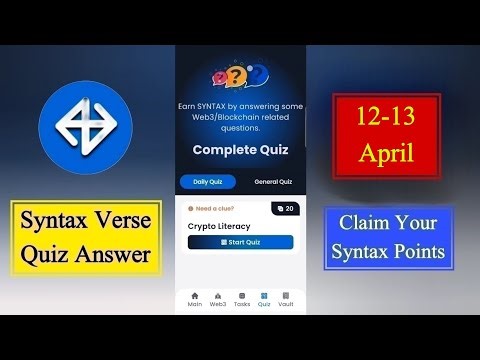 Syntax Verse quiz answers today | 12 April Syntax Verse quiz answer | Syntax Verse quiz today