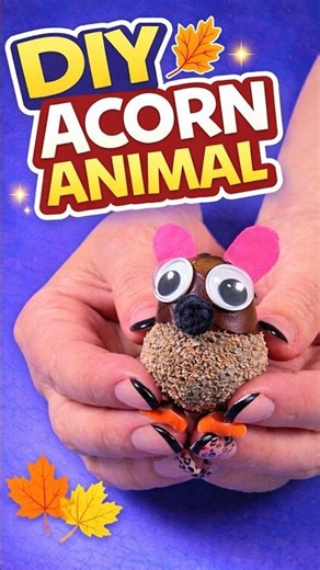 DIY Oak Acorn Mouse 🐭 | Easy Nature Craft for Kids #diy #craft #craftyfun #kids