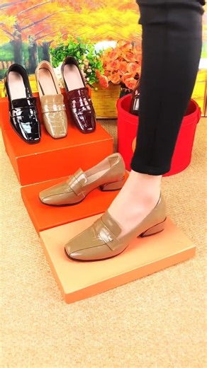 New Spring Square-Toe Chunky Heel Loafers | Stylish, Breathable & Trendy Shoes " #shortsfeed