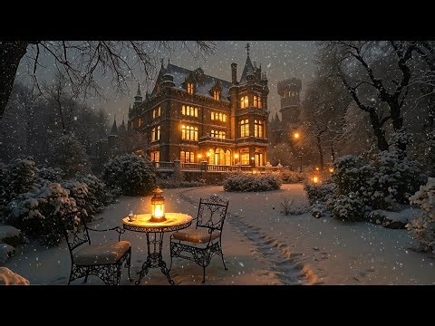 A Still Winter Night in a Gothic Manor Garden | Slow Piano Study & Dark Academia Music