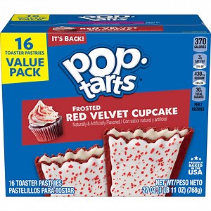 Pop-Tarts Frosted Red Velvet Cupcake Toaster Pastries, Breakfast Foods, Shelf-Stable, 27 oz (16 Count)