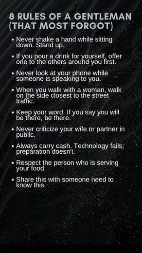 8 Gentleman Rules Every Real Man Should Live By 🇺🇸 #motivation #shorts #facts #viral