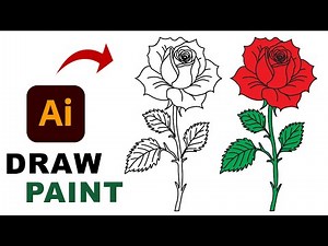 How to Draw & Paint a Beautiful Rose in Adobe Illustrator - Easy Tutorial