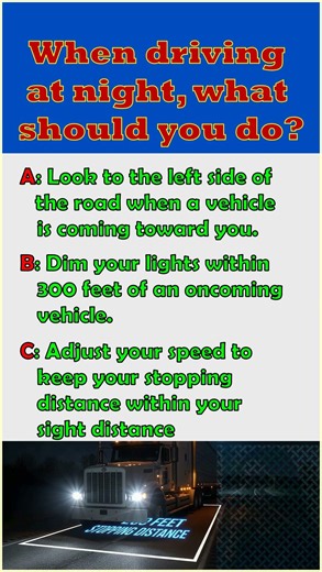 CDL Knowledge: Night Driving: Speed and Sight Distance #passing #safely #automobile #trucking #facts