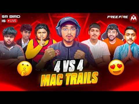 MAC TRIALS 4V4 SEMIFINAL 🔥 FT. PG 🆚️ MJX 😱 RTX 🆚️ SRB ☠️ #freefirelive #nonstopgaming