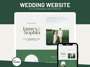 Modern Wedding Website Template, Editable Canva Design (digital Download) - Etsy