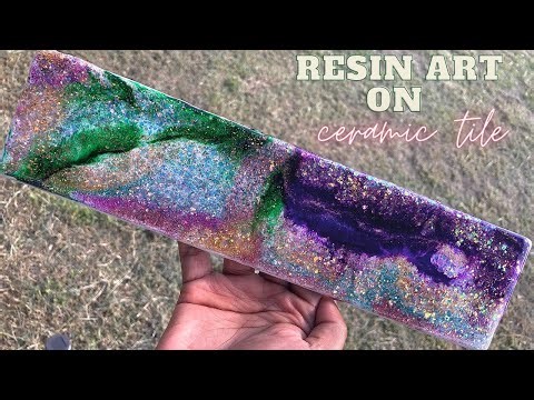 QUICK, and EASY way to achieve RESIN ART ON CERAMIC TILE!