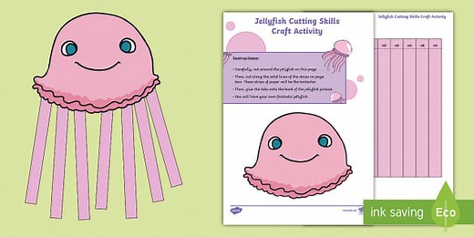 Jellyfish Cutting Skills Craft Activity