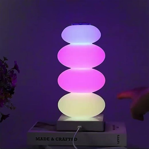 【智能光影，点亮派对每一刻✨】2026年新品台灯神器来啦！电池供电+可充电设计，装修电线，装饰你的卧室、客厅、酒吧！16色流光变幻，亚克力打造，轻触即亮柔光夜灯模式🌙 #家居 #家居派对神器 #氛围感