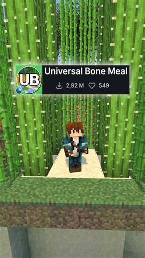 Este mod Mejora el polvo de hueso!! - Mod Universal Bone Meal #minecraft #shorts