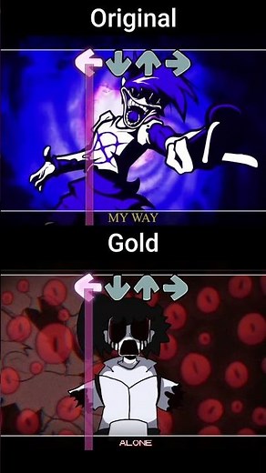 Hit Single Real: Silly Billy But Gold against Lost Silver Self (Original VS Gold) (FNF MOD) #shorts