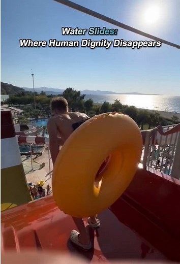 Nobody leaves a water slide gracefully #fyp #waterslide #waterpark #viral #fail