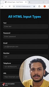 Akshat Tiwari on Instagram: "You must know this  . . All HTML Input Types . . . #college #python #java #programming { developer, programming, coding, javascript}"