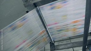 Process of newspaper printing in a typography facility.