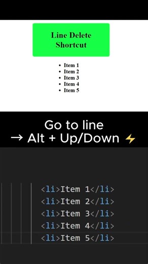 Move Lines Without Copy-Paste 🔥 #coding #programming #codeprep #html #vscodeshortcuts #vscode