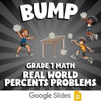 Real World Percents Problems BUMP Math Game | No Prep Grade 7 Review