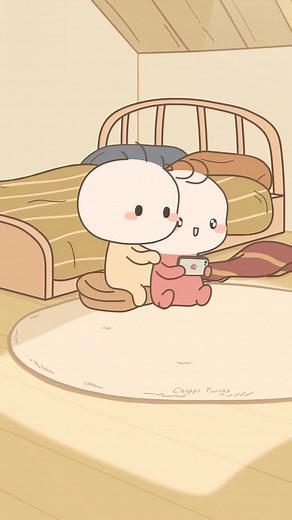 Chippi Twins on Instagram: "It's time to take a rest ❤️ ✨ Cute game "Chippi Twins Sweet Home" is available now on IOS and Android 🩷 Remember to take a rest, drink enough water and massage your eyes while playing game 🥰 Love ❤️ #chippitwins #love #cute #animation #babyvoice"