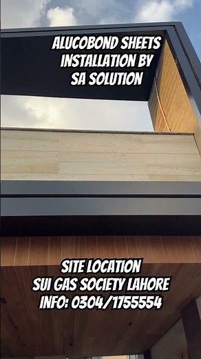 Alucobond acp wall cladding sheet installation by sa solution at modern house elevation #sasolution