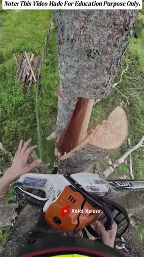 The best and safest way to cut down trees #shorts #amazingfacts #facts