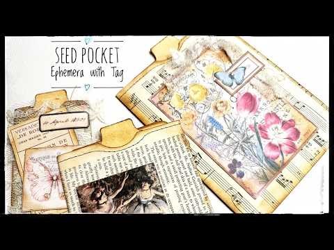 Seed Pocket Junk Journal Ephemera with Tag - Tutorial