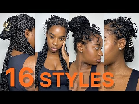 16 SIMPLE & EASY WAYS TO STYLE OLD KNOTLESS BRAIDS/ BOX BRAIDS| Beginner Friendly