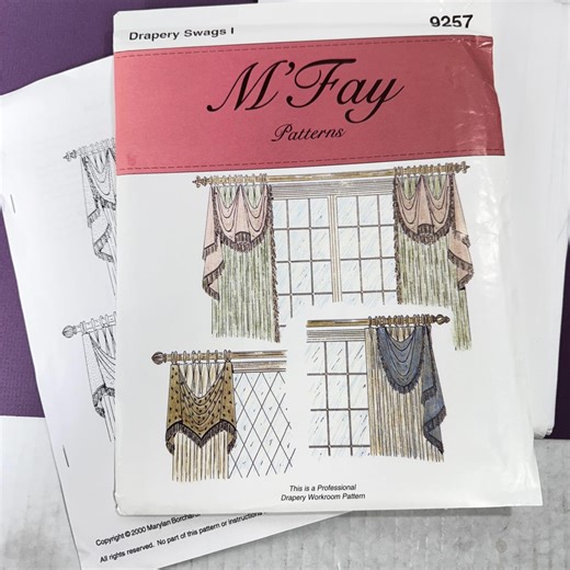 M Fay Drapery Swag Pattern #9257 (uncut) Window Curtain Design - Etsy