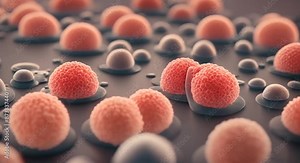 3D Animation of Cell division under a microscope Dividing and Multiplying Cells Cell mitosis concept Inside Human Body Human cells moving life 4k animation Stock Video