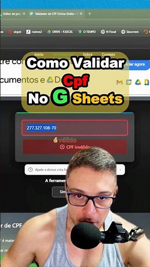 How to check if a CPF (Brazilian tax identification number) is valid using G Sheets