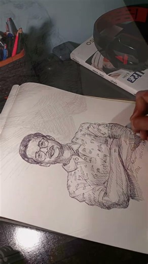 pen potrait sketch😊 #pensketch #realisticart #portraitsketch