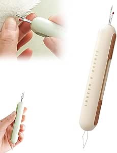 2 in 1 Needle Threader Seam Ripper, 2024 New Needle Threaders Seam Rippers for Sewing, Upgraded Threading and Seam Remover Seam Ripper Tool for Sewing Crafting Knitting Thread(Cream 1pcs)