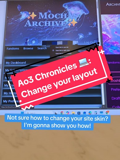 Quick walk through on how to change your theme on ao3 you can make a simple ao3 layout with the wizard or you can make something more elaborate using code They even have layouts specifically for removing visibility of certain tags #tiktoklearningcampaign #fanfic #ao3 #writers Ao3 tutorial