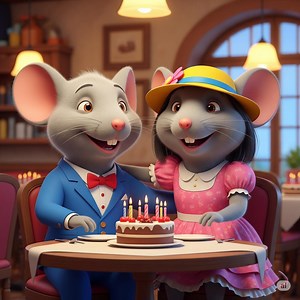 Happy Birthday E-card From Mice Family - Etsy