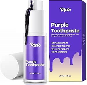 Purple Toothpaste for Teeth Whitening (1 Fl Oz), Teeth Whitening Gel, Purple Teeth Whitening, Colour Correcting, Whitening Toothpaste for Tooth Stain Removal, Teeth Whitening Kit