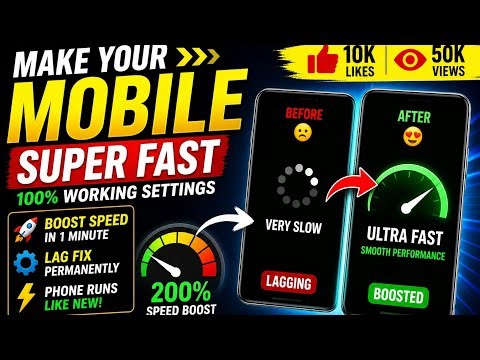 Make Your Phone Super Fast 🚀 | Boost Mobile Speed 200% (Best Settings 2026)